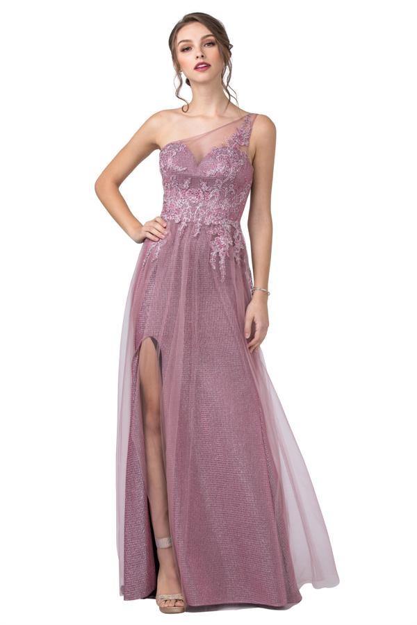 Long Formal One Shoulder Evening Prom Dress - The Dress Outlet
