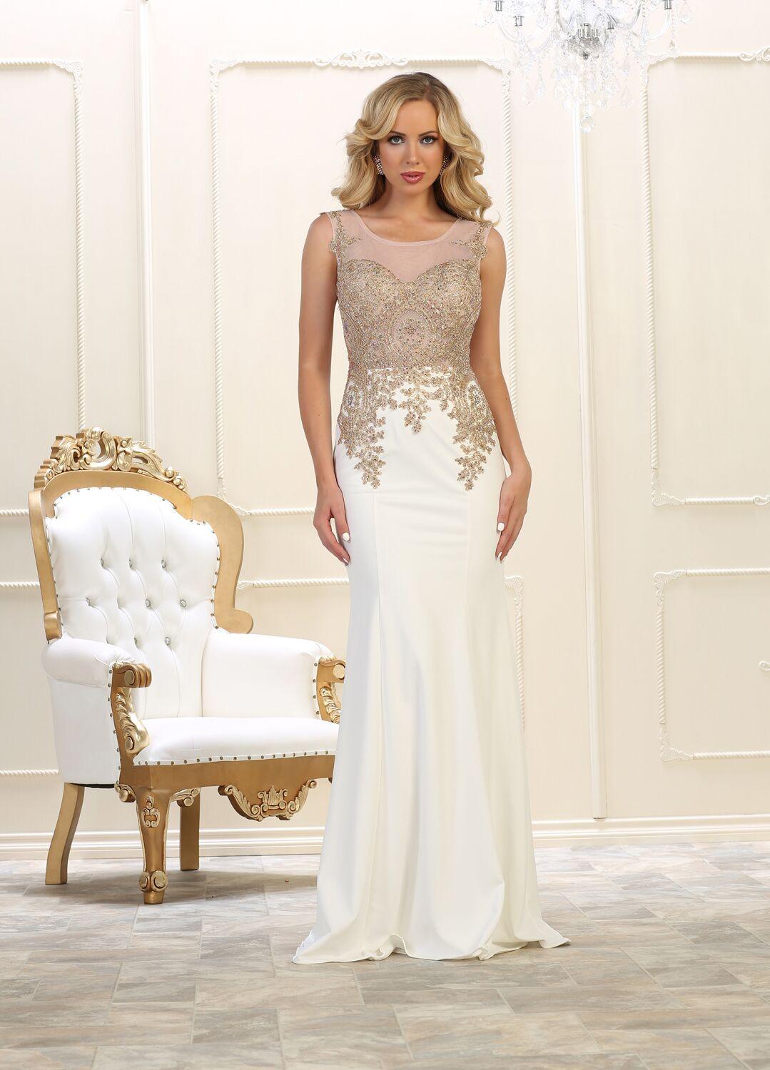 Long Formal Plus Size Beaded Prom Dress - The Dress Outlet May Queen