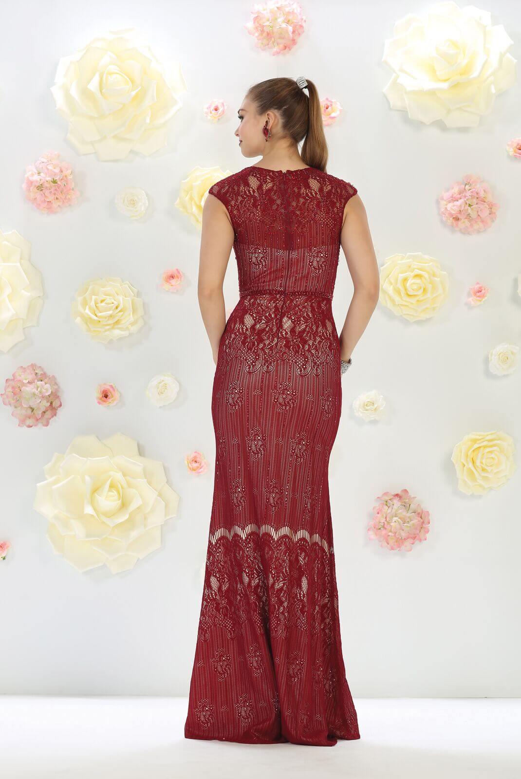 Long Formal Plus Size Mother of the Bride Lace Dress - The Dress Outlet May Queen