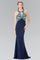 Long Formal Prom Beaded Halter Dress Evening Gown - The Dress Outlet Elizabeth K