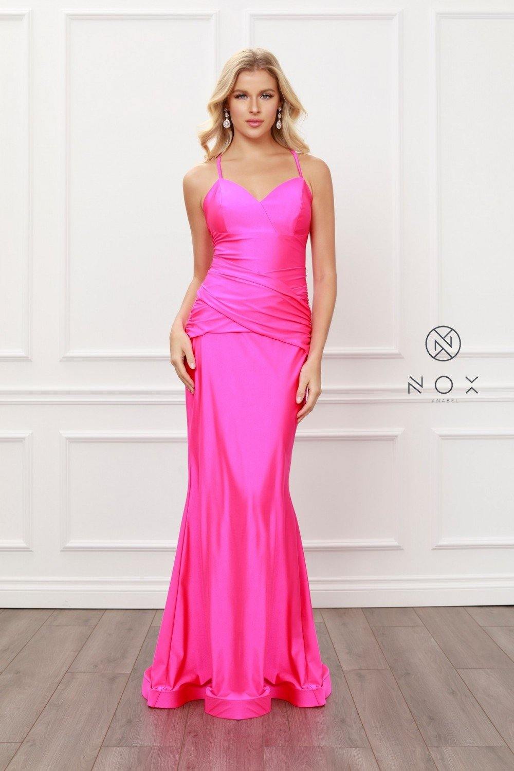 Fuchsia Long Fitted Prom Dress for $89.99 – The Dress Outlet