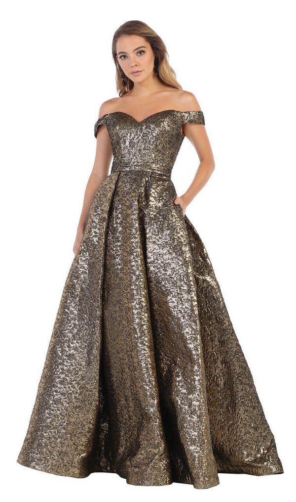 Long Formal Prom Dress Ball Gown with Pockets
