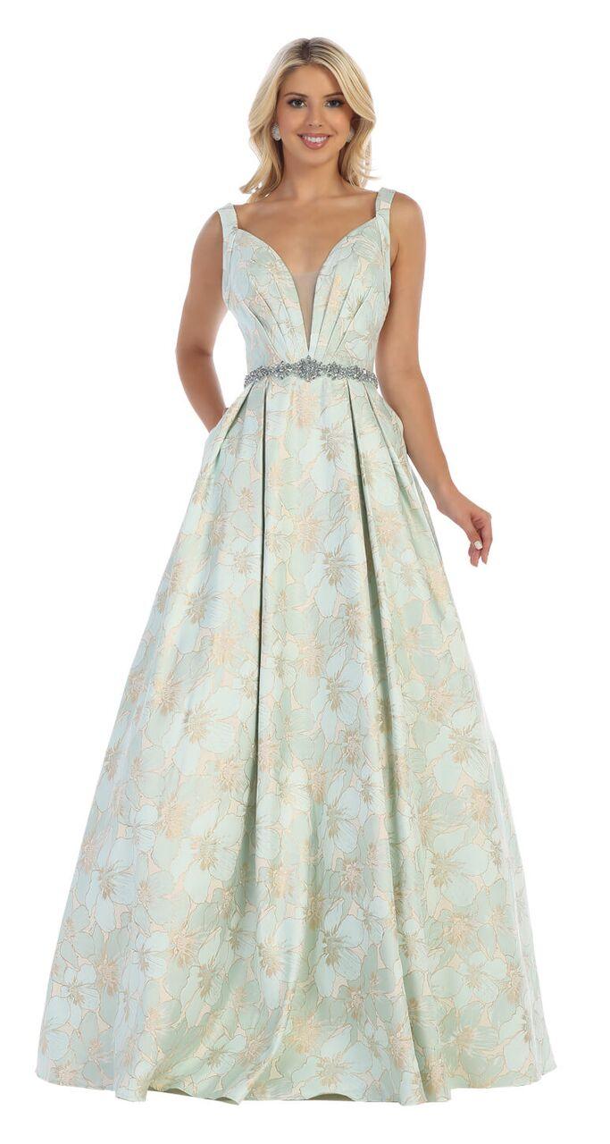 Long Formal Prom Dress Ball Gown with Pockets - The Dress Outlet May Queen
