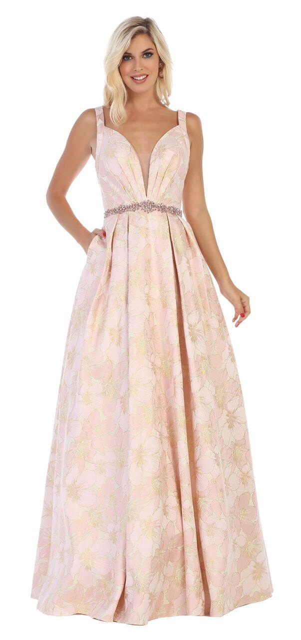 Long Formal Prom Dress Ball Gown with Pockets - The Dress Outlet May Queen