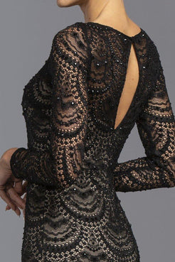 Black-Nude Long Fitted Prom Dress Evening Gown for $199.99 – The Dress