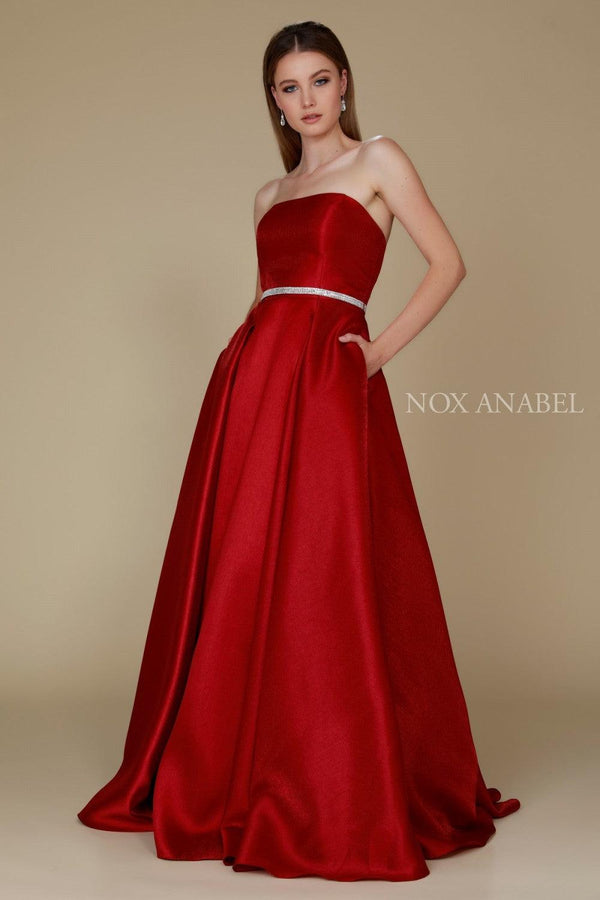 Long Formal Prom Dress Evening Gown with Pockets