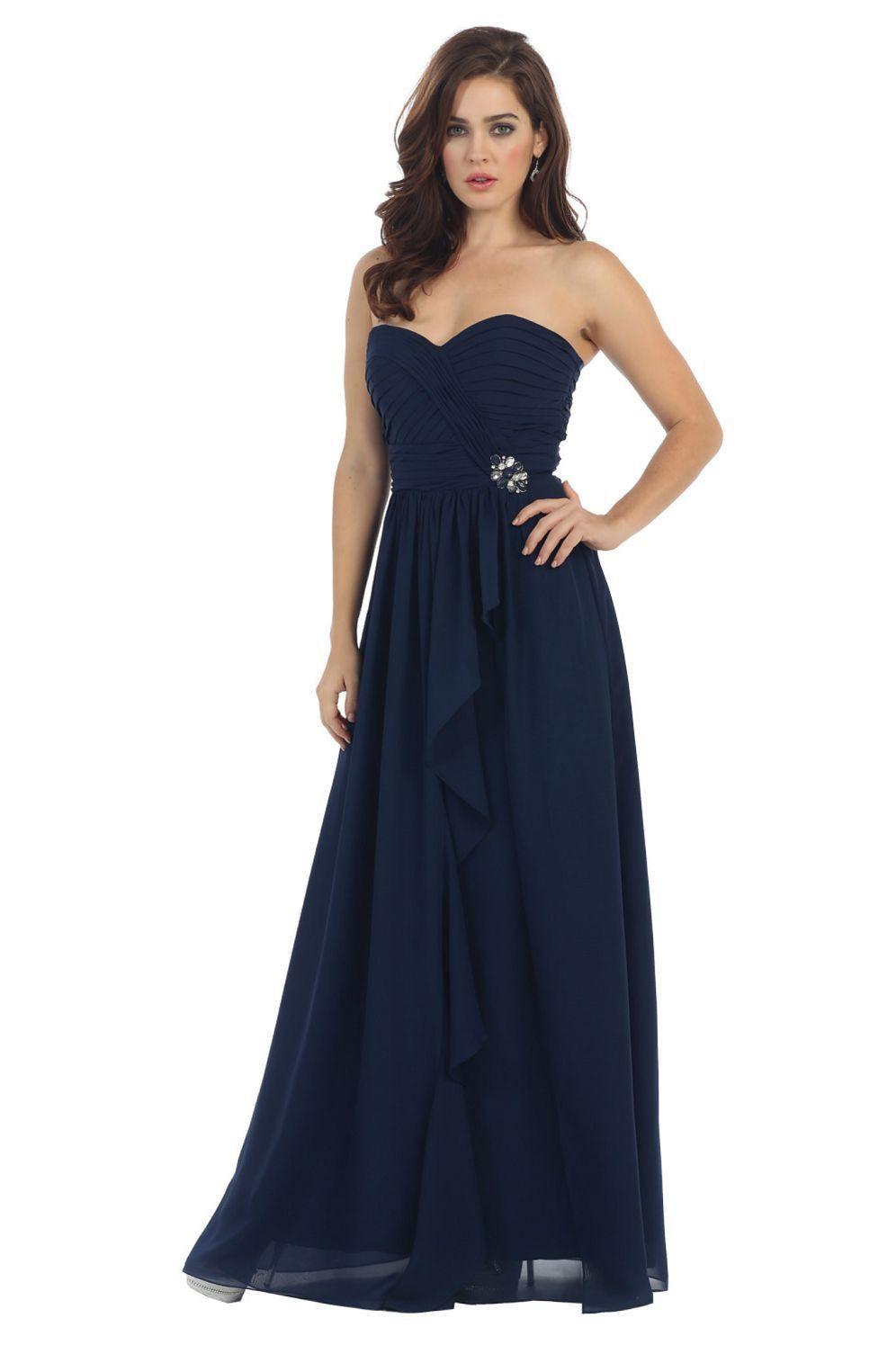 Long Formal Prom Plus Size Bridesmaids Dress - The Dress Outlet May Queen