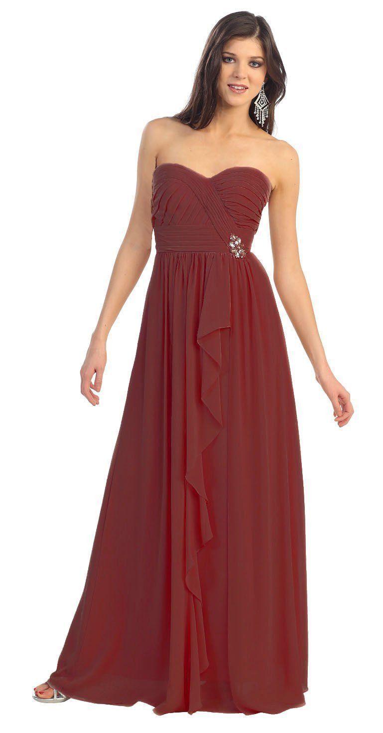 Long Formal Prom Plus Size Bridesmaids Dress - The Dress Outlet May Queen