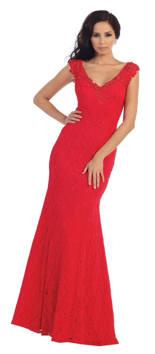 Long Formal Prom Plus Size Dress - The Dress Outlet May Queen