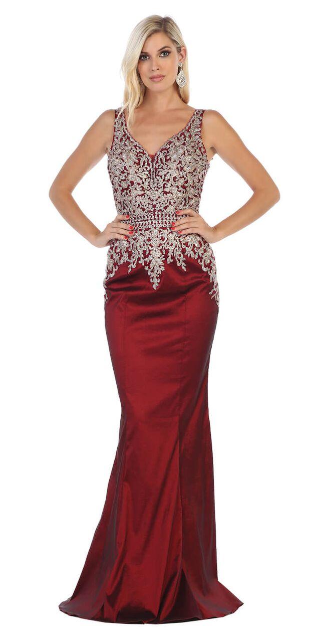 Long Formal Prom Plus Size Mermaid Dress - The Dress Outlet May Queen