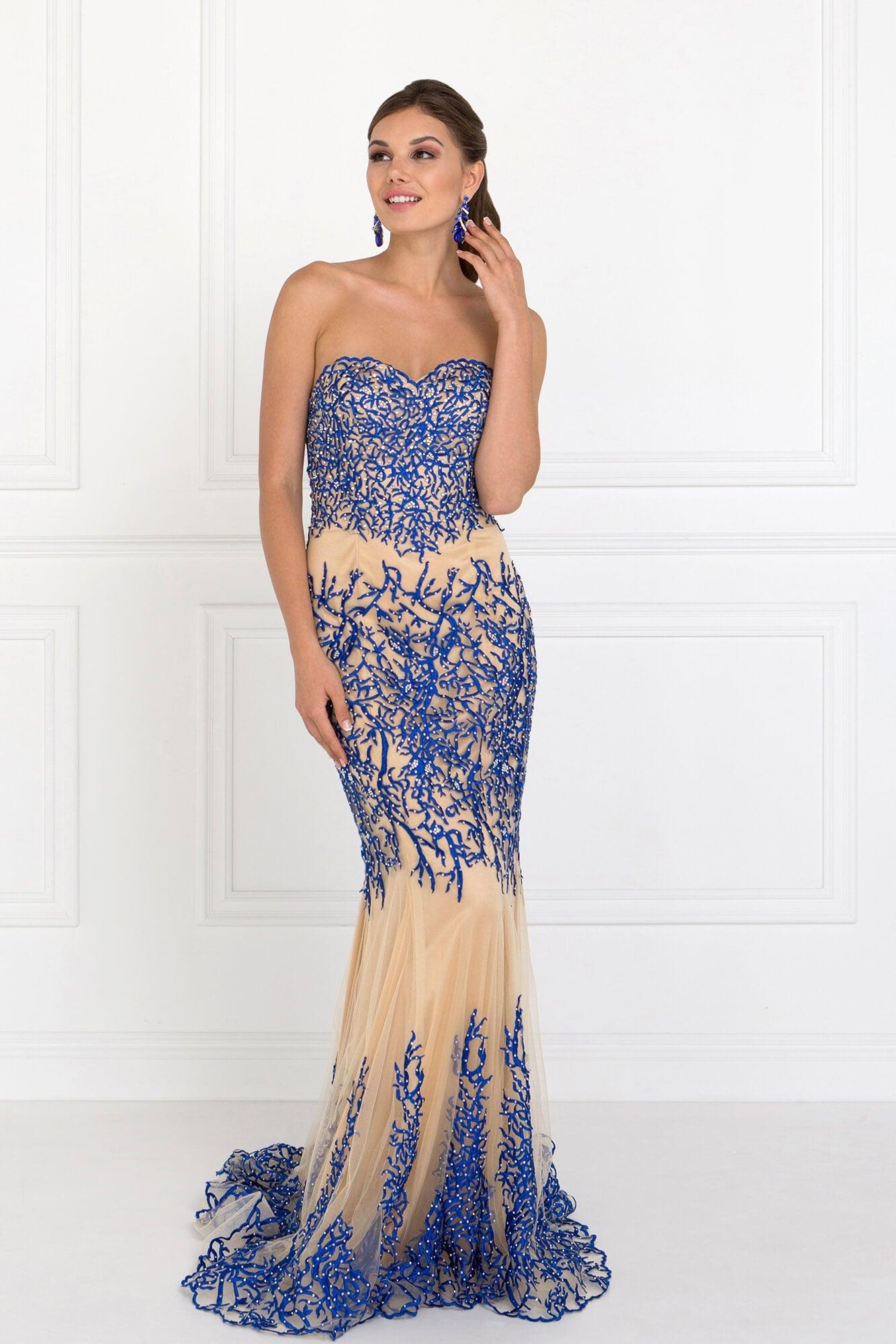 Long Formal Sequins Sweetheart Evening Prom Dress - The Dress Outlet Elizabeth K