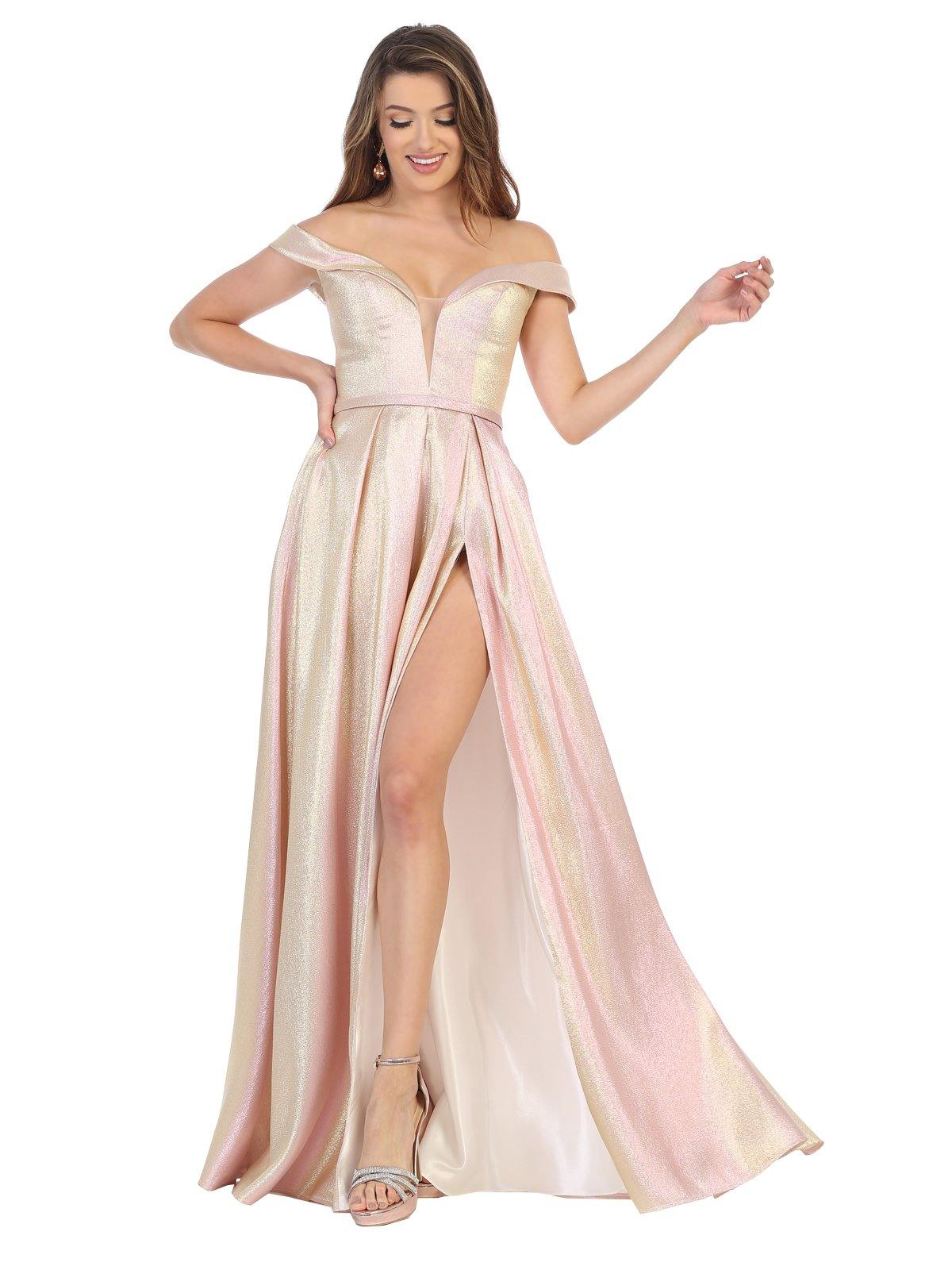 Long Formal Sexy Off Shoulder Evening Prom Dress - The Dress Outlet May Queen