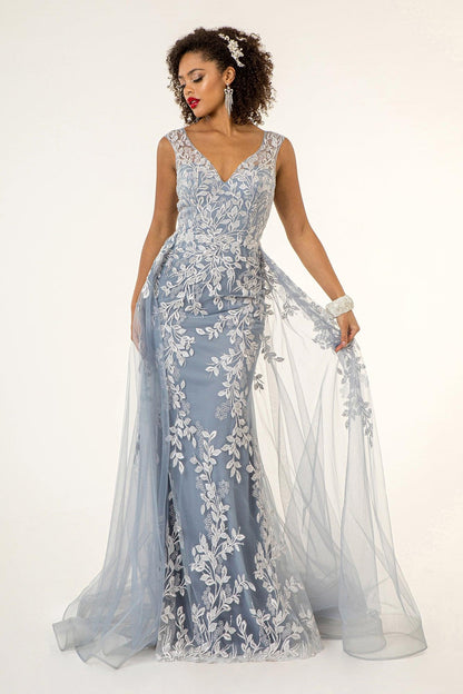 Long Formal Sleeveless A Line Evening Prom Dress - The Dress Outlet