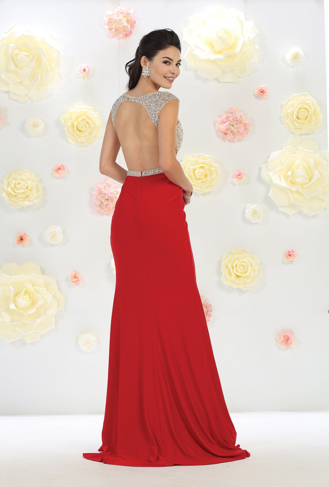 Long Formal Sleeveless Evening Gown Prom Dress - The Dress Outlet May Queen