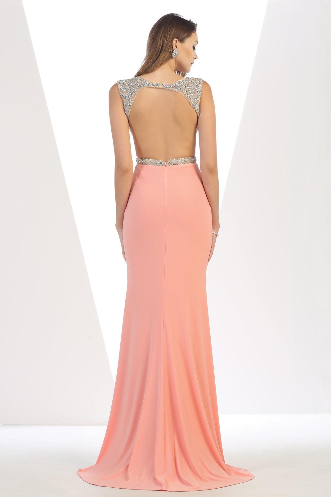 Long Formal Sleeveless Evening Gown Prom Dress - The Dress Outlet May Queen