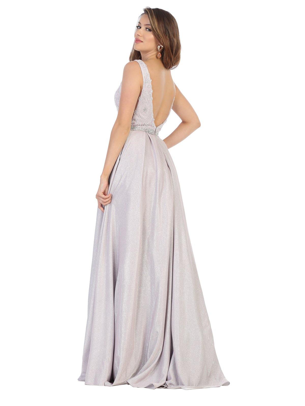 Long Formal Sleeveless Evening Prom Dress with Pockets - The Dress Outlet May Queen