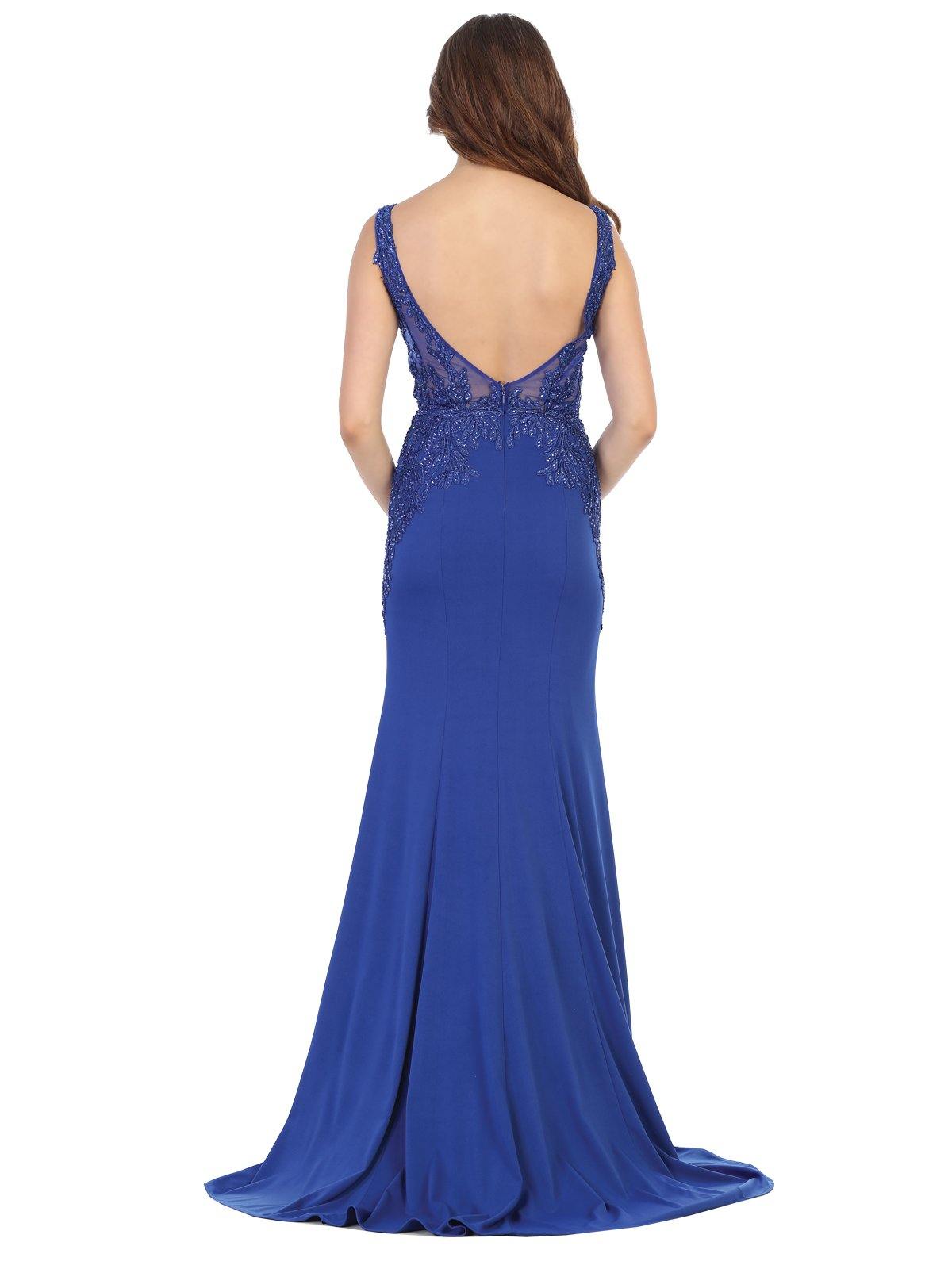 Long Formal Sleeveless Evening Prom Fitted Dress - The Dress Outlet May Queen