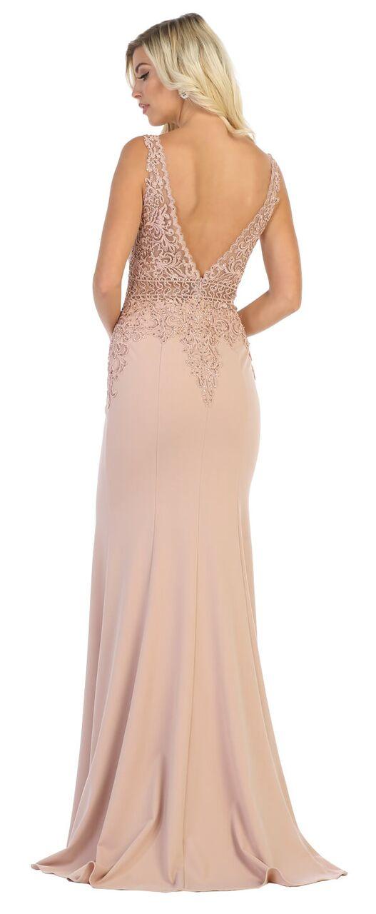 Long Formal Sleeveless Lace Bodice EveningProm Dress - The Dress Outlet May Queen