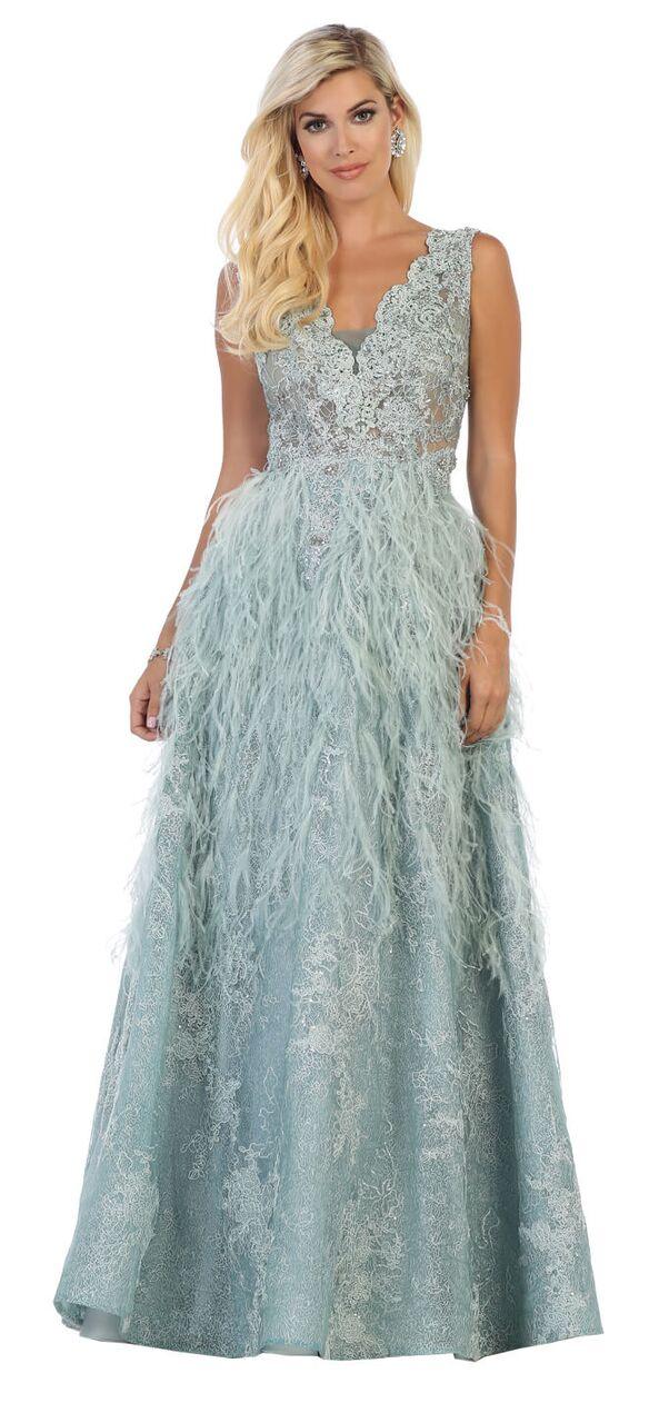 Long Formal Sleeveless Lace Bodice Prom Dress - The Dress Outlet May Queen
