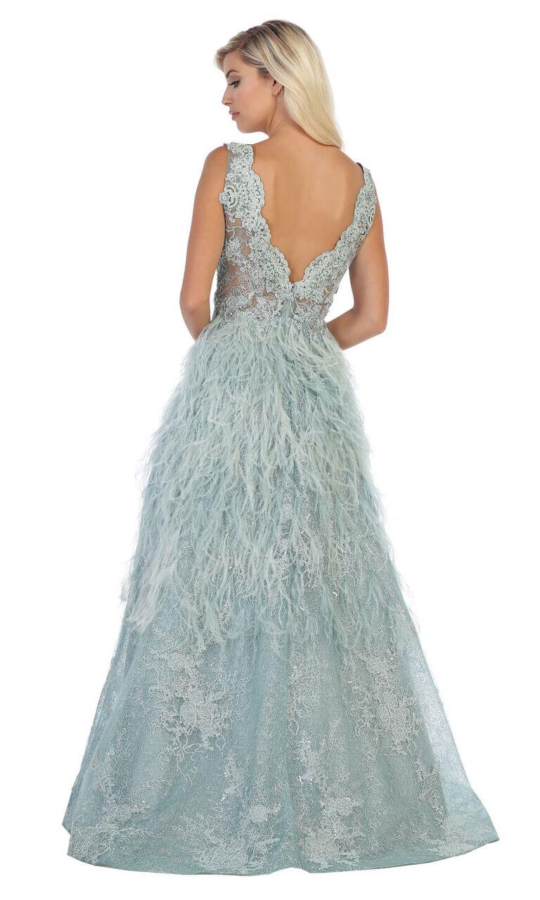 Long Formal Sleeveless Lace Bodice Prom Dress - The Dress Outlet May Queen
