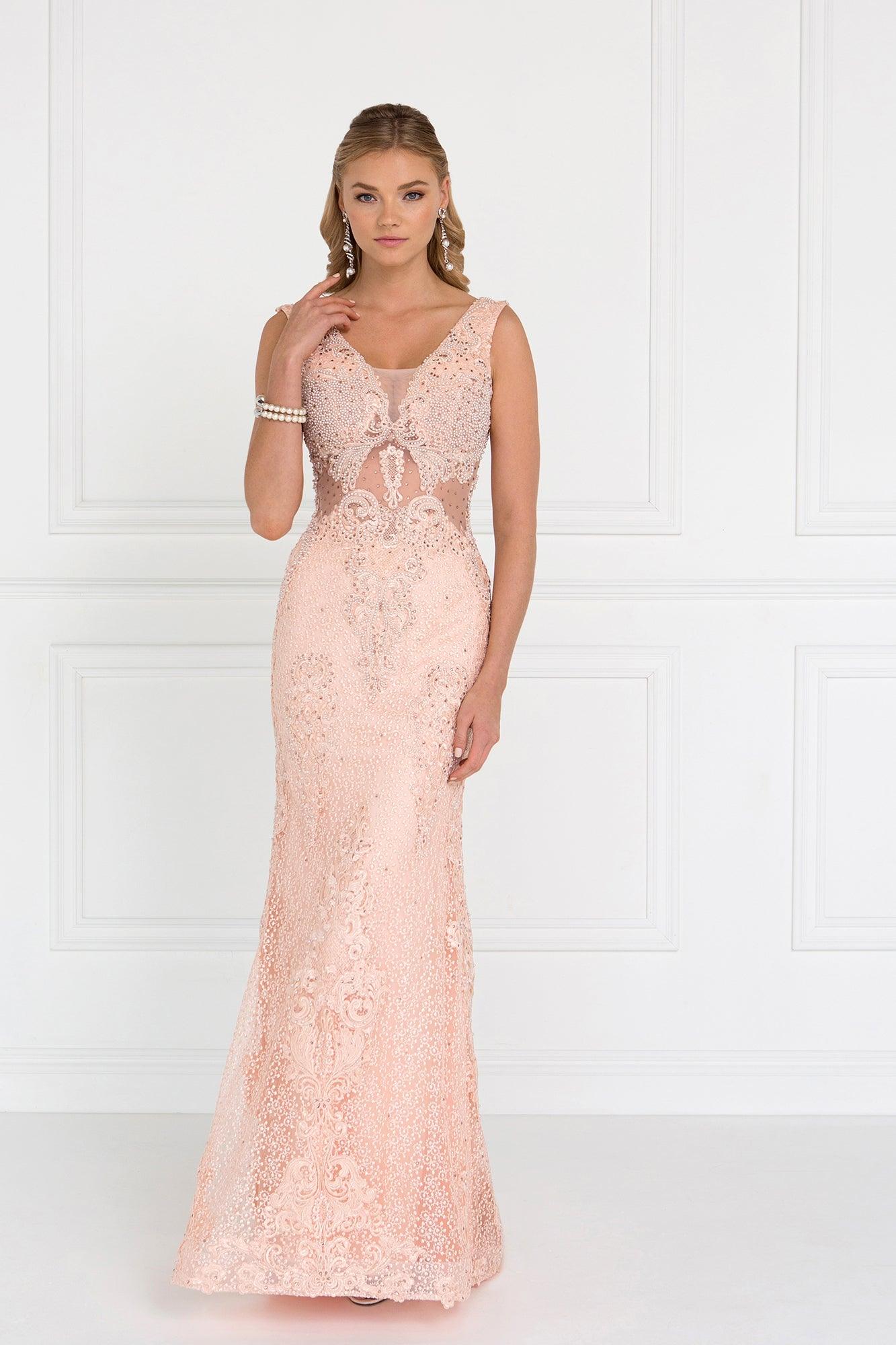 Long Formal Sleeveless Lace Mermaid Prom Dress