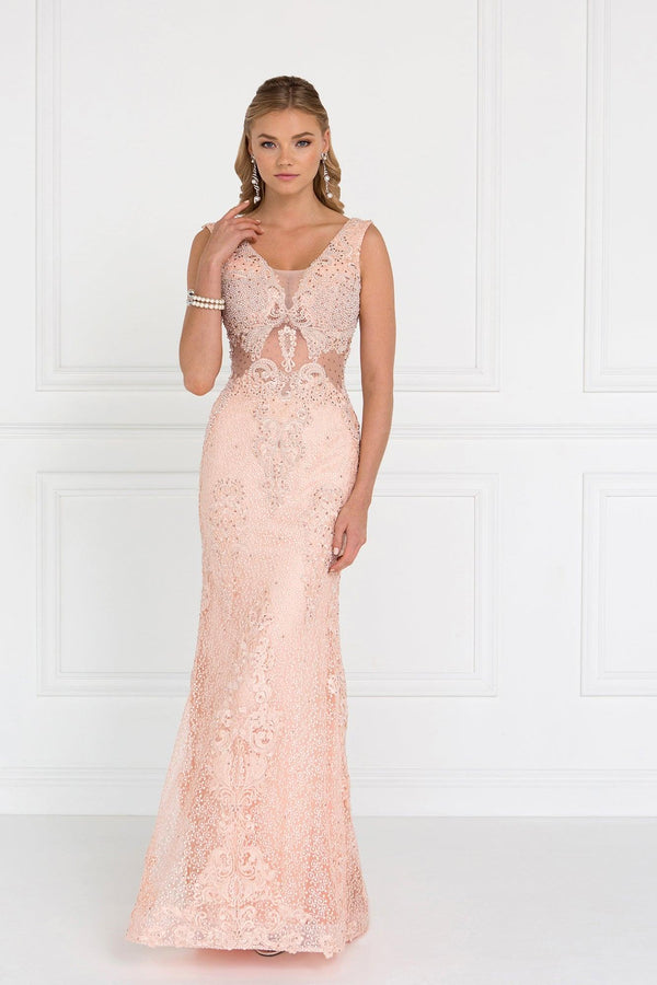 Long Formal Sleeveless Lace Mermaid Prom Dress