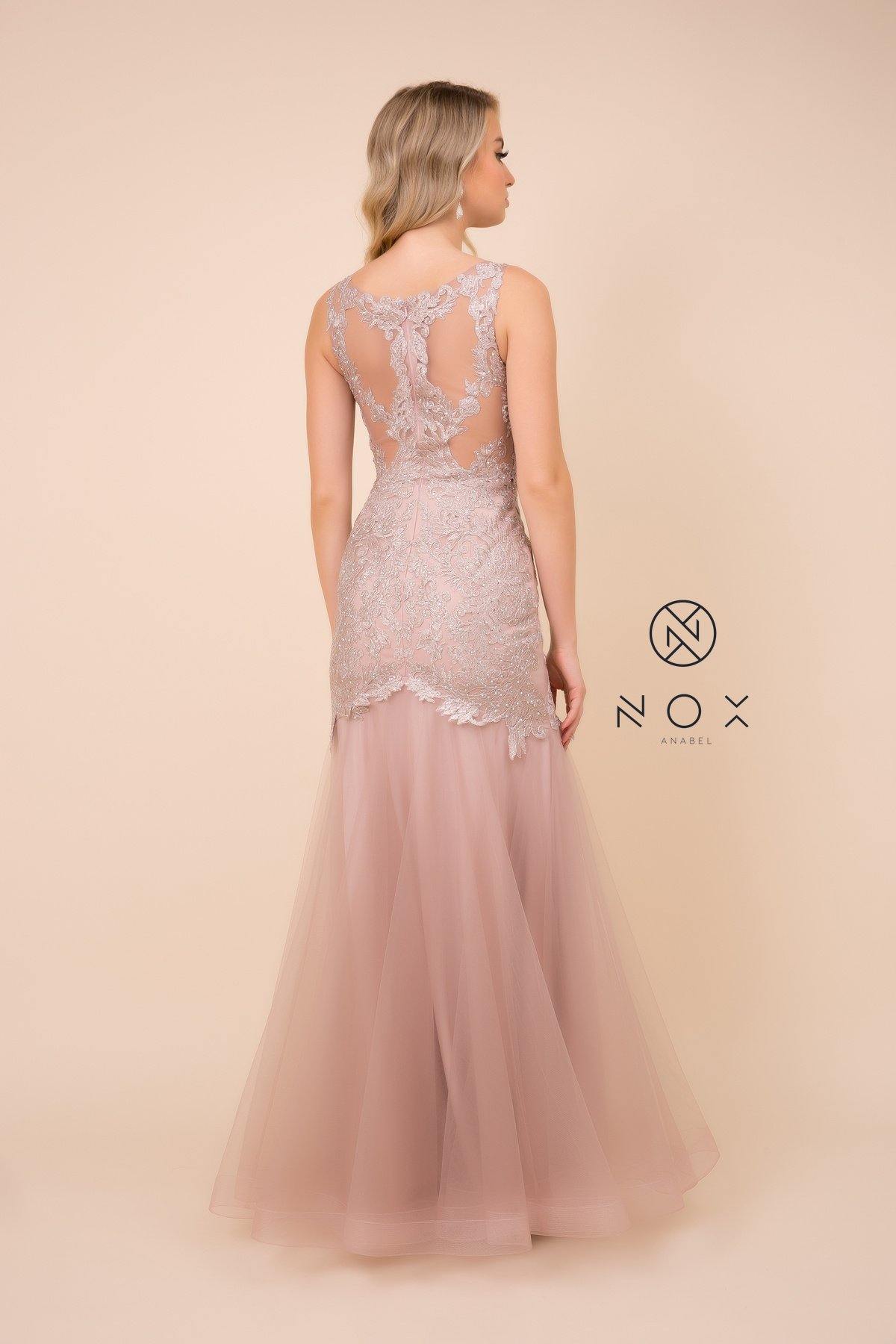 Long Formal Sleeveless Mermaid Prom Dress - The Dress Outlet Nox Anabel