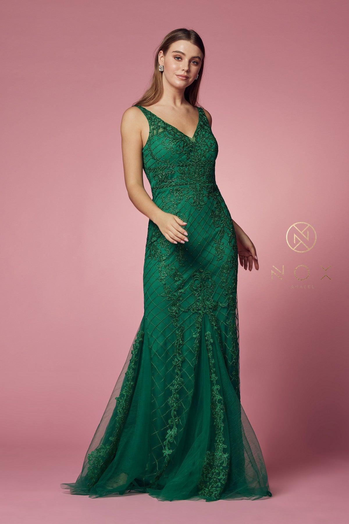 Long Formal Sleeveless Mermaid Prom Dress Green