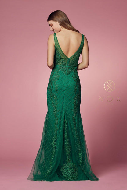 Long Formal Sleeveless Mermaid Prom Dress Green