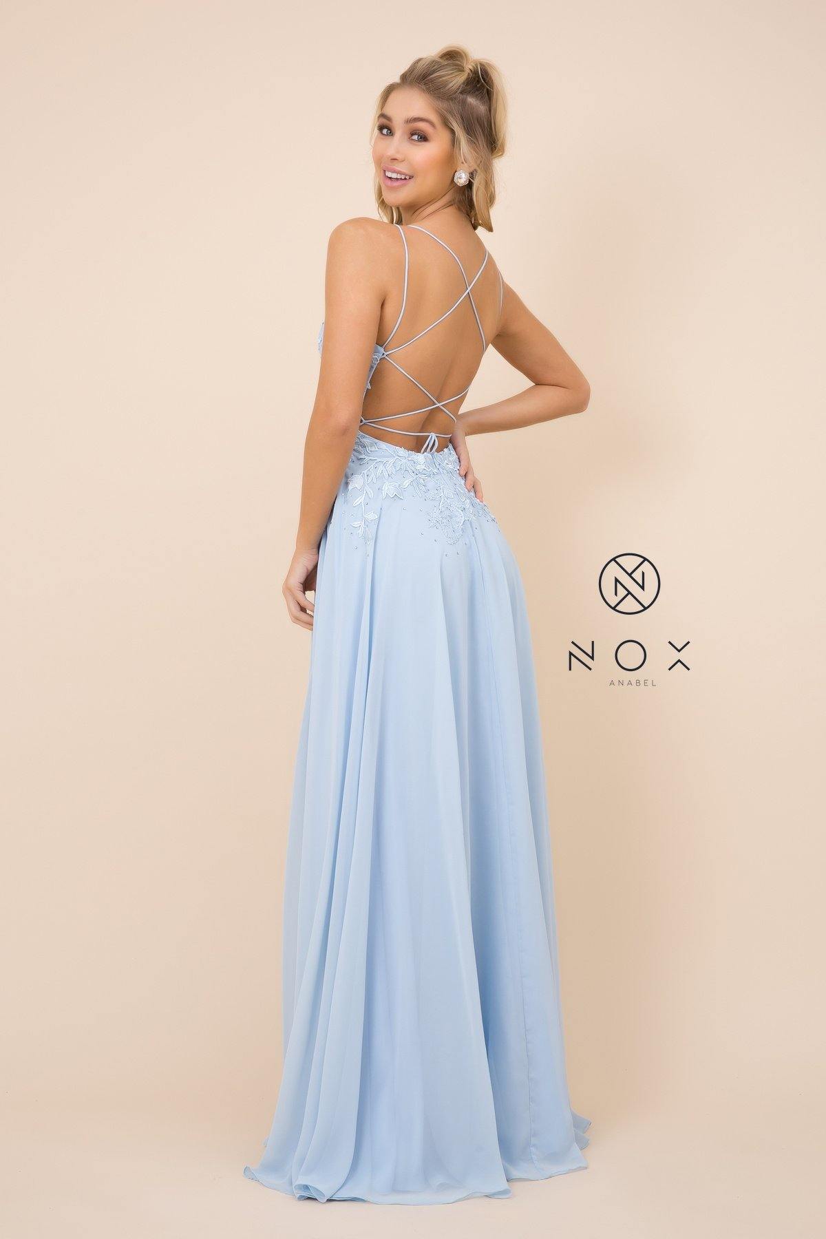 Long Formal Spaghetti Strap Chiffon Prom Dress