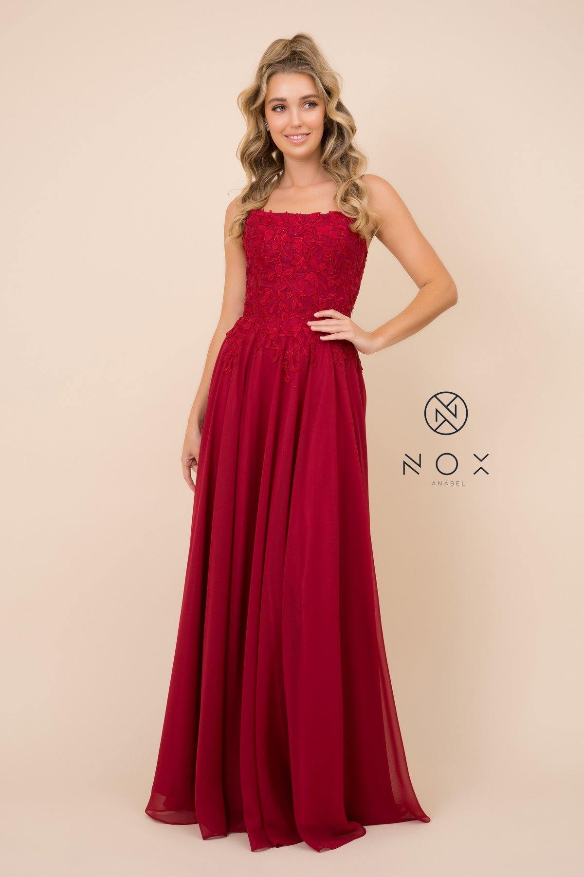 Long Formal Spaghetti Strap Chiffon Prom Dress