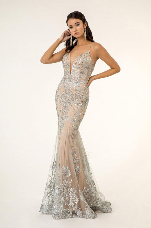 Long Formal Spaghetti Strap Mermaid Prom Dress - The Dress Outlet