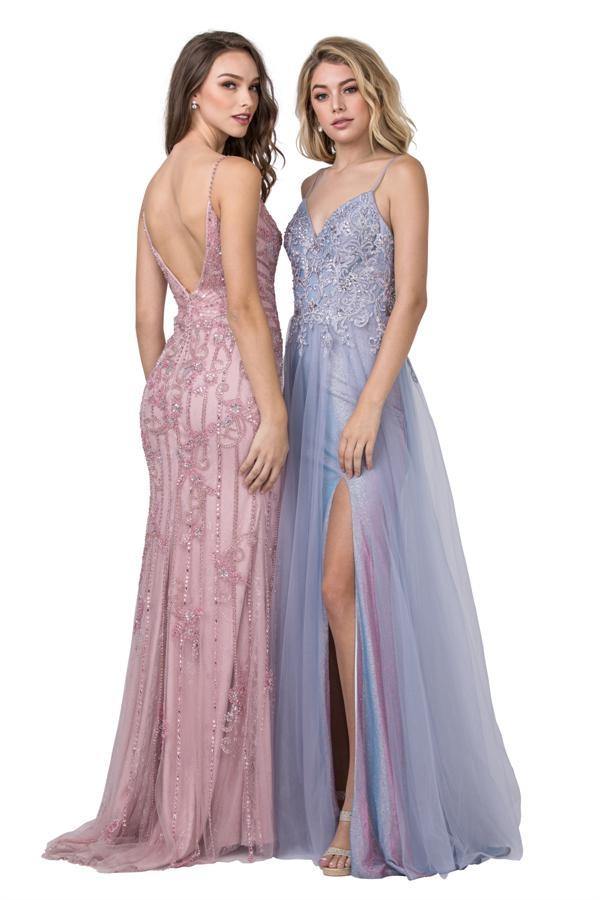 Long Formal Spaghetti Straps Evening Prom Dress