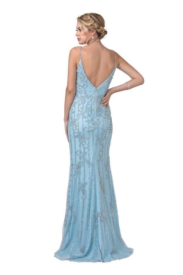Long Formal Spaghetti Straps Evening Prom Dress - The Dress Outlet