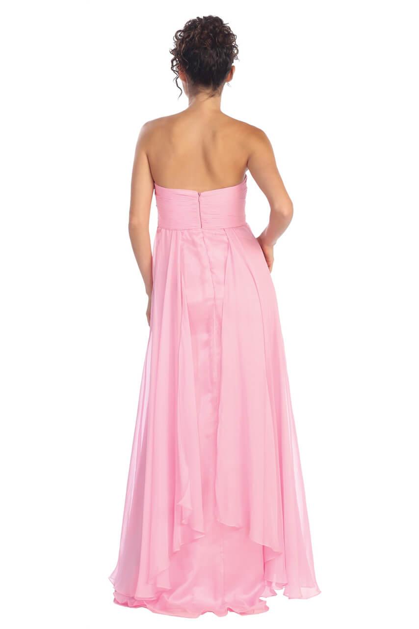 Long Formal Strapless Chiffon Prom Dress