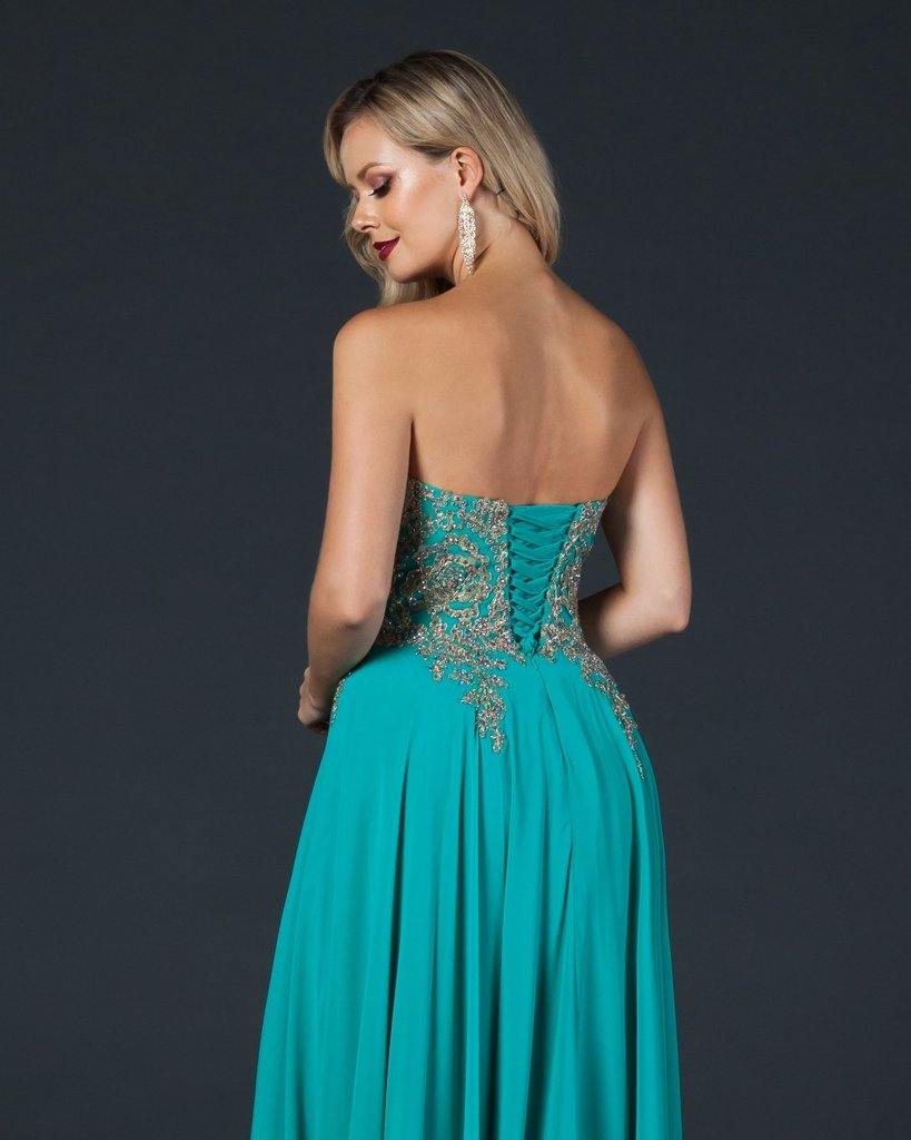 Long Formal Strapless Evening Prom Dress