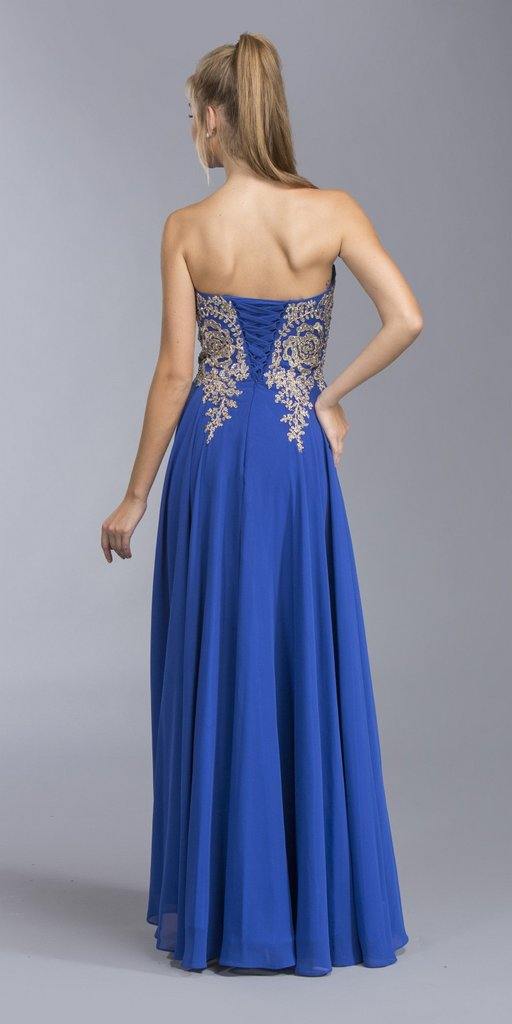 Long Formal Strapless Evening Prom Dress