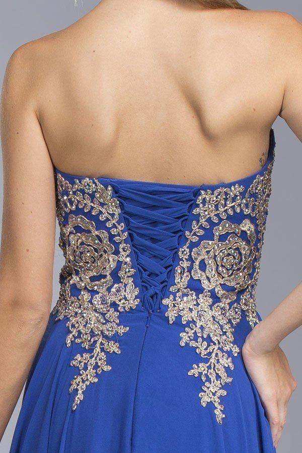 Long Formal Strapless Evening Prom Dress