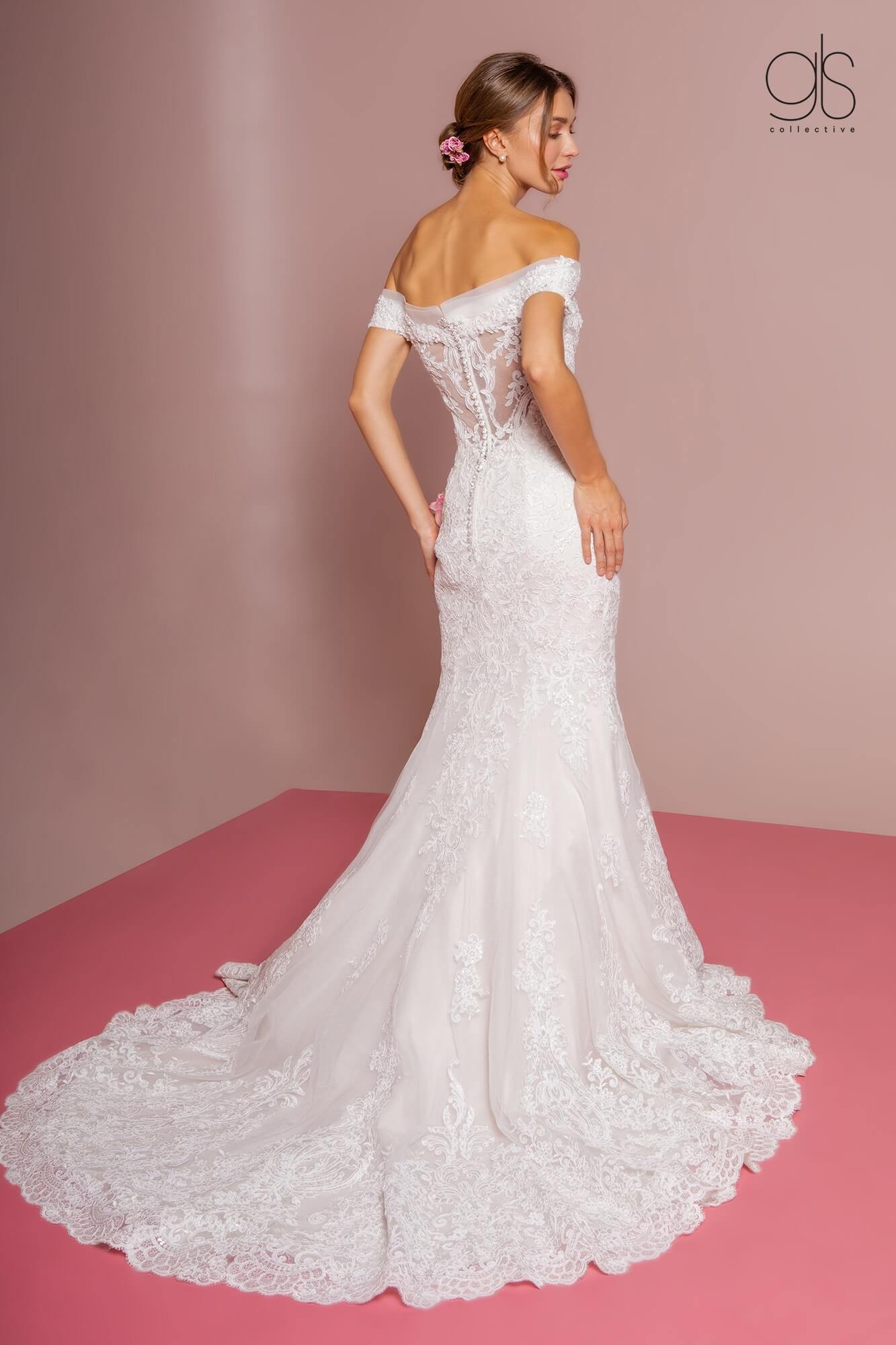 Ivory/Cream Long Fitted Wedding Dress Bridal