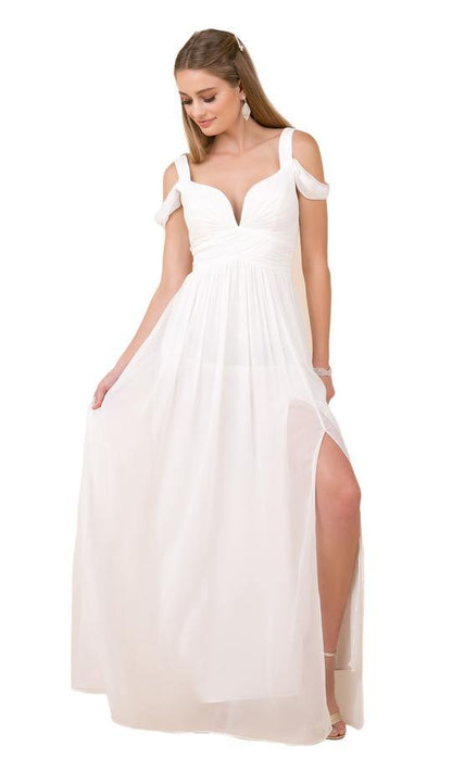 Long Formal Wedding Dress White - The Dress Outlet Nox Anabel