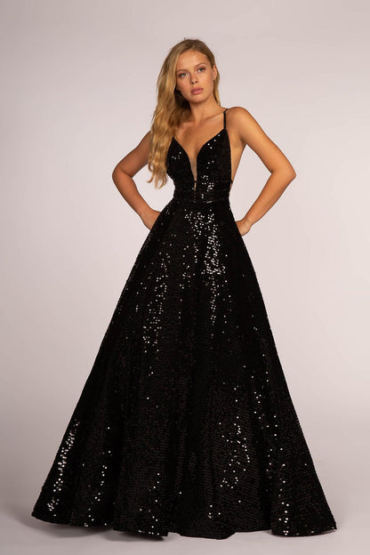 Long Fully Sequins Prom Formal Ball Gown - The Dress Outlet Elizabeth K
