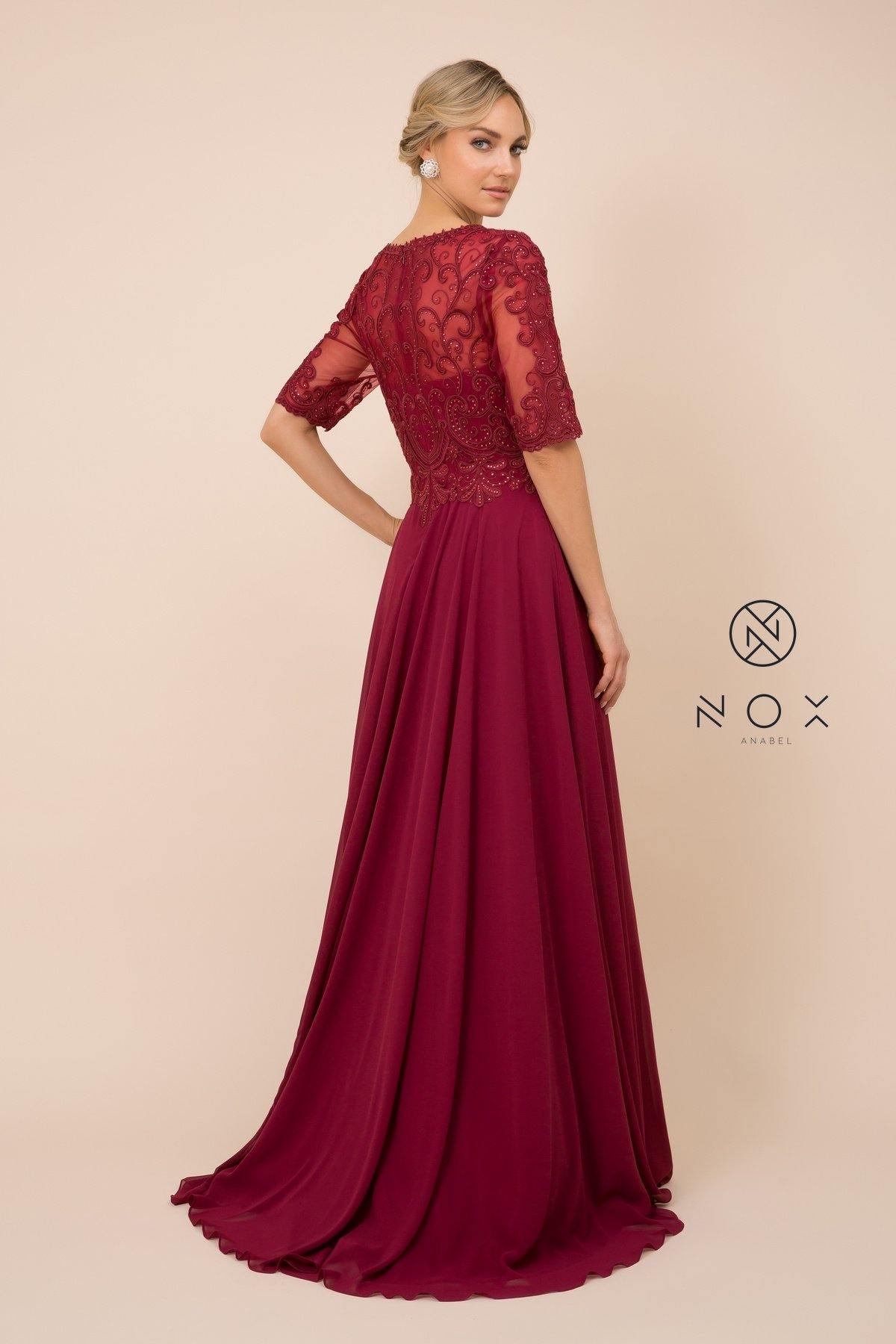Long Gown With Embellished Bodice Formal Dress