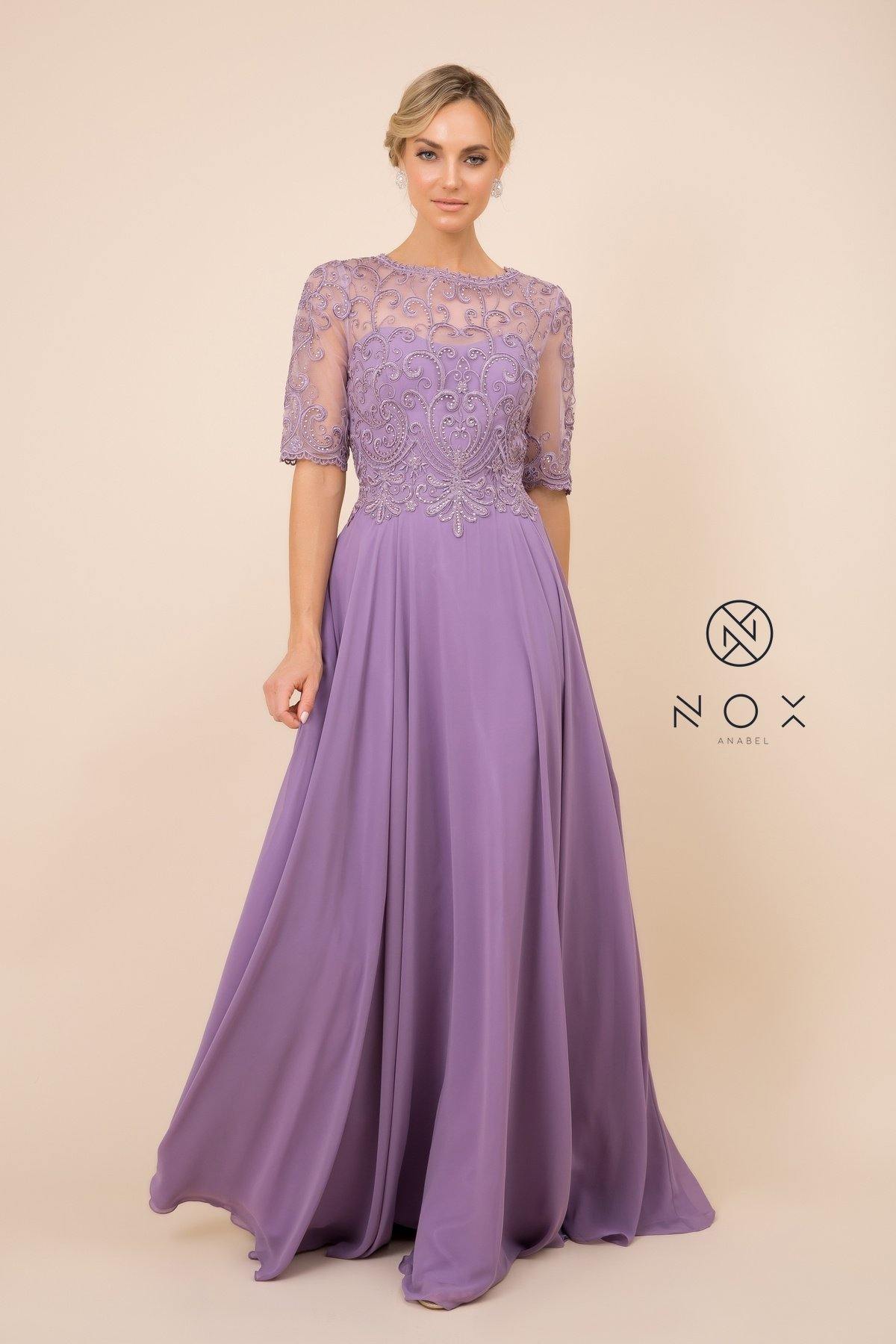 Long Gown With Embellished Bodice Formal Dress