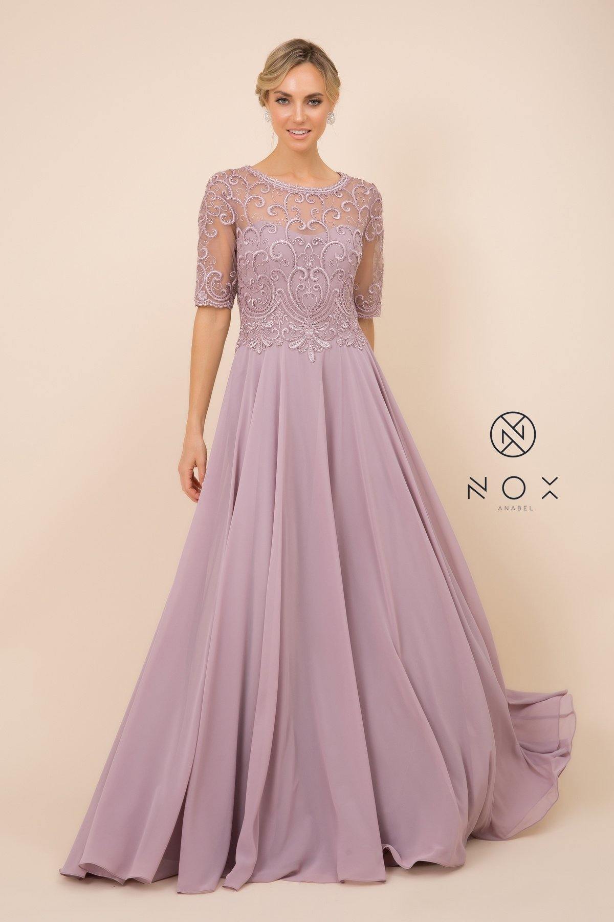 Long Gown With Embellished Bodice Formal Dress