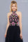 Long Halter Floral Bodice Formal Evening Gown - The Dress Outlet Nox Anabel