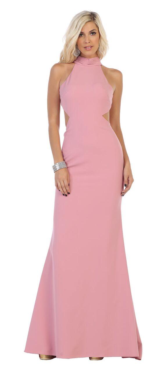 Long Halter Formal Prom Dress Evening Gown - The Dress Outlet May Queen