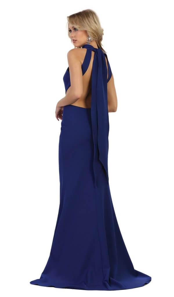 Long Halter Formal Prom Dress Evening Gown - The Dress Outlet May Queen