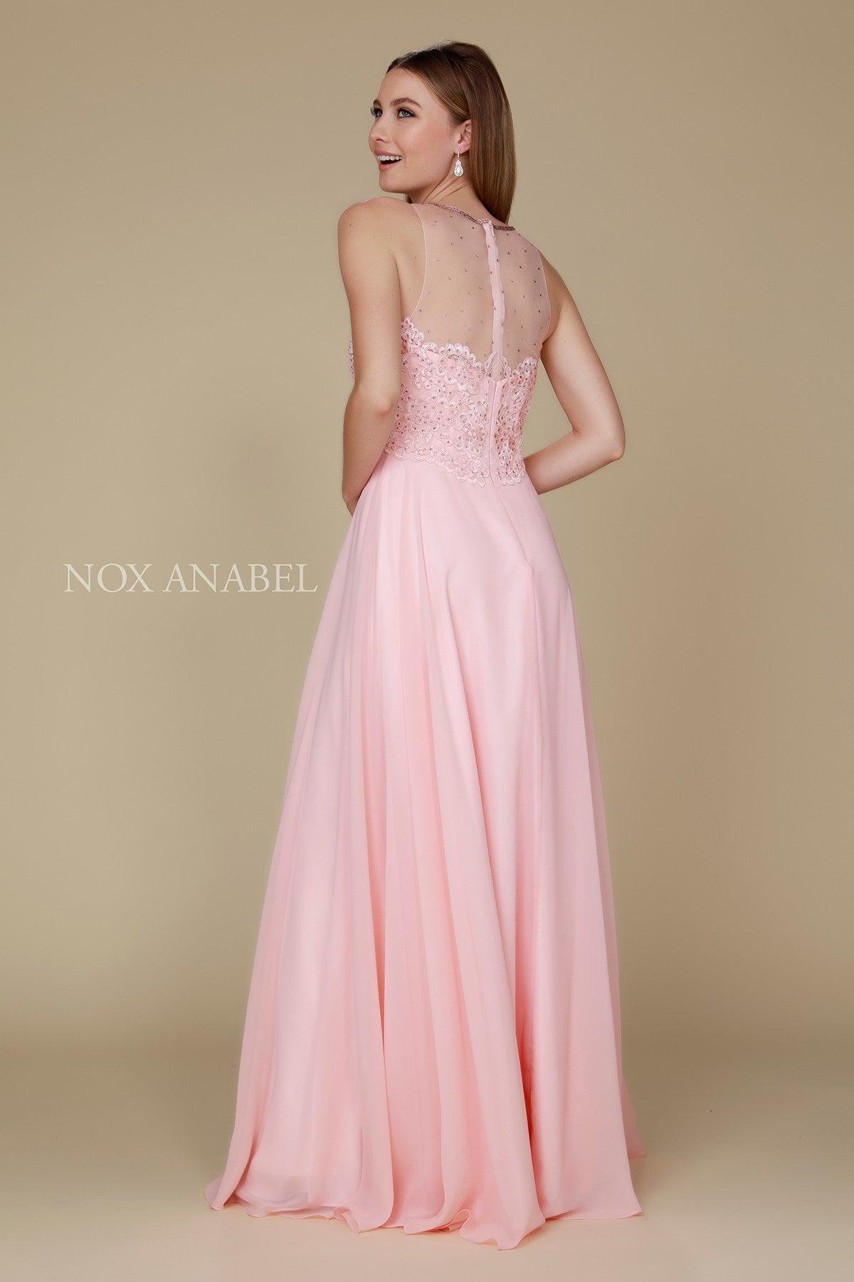 Long High Neck Formal Bridesmaid Dress - The Dress Outlet