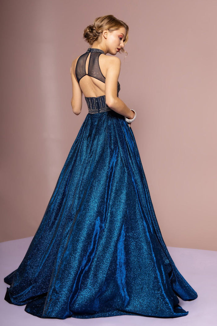 Long High Neck Prom Dress Ball Gown - The Dress Outlet Elizabeth K