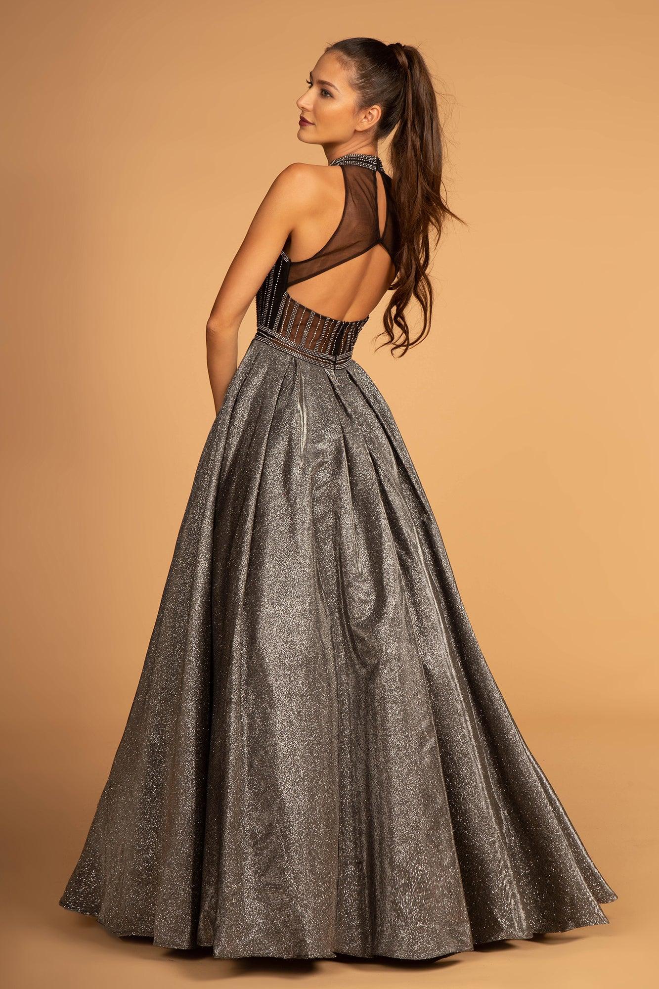 Long High Neck Prom Dress Ball Gown - The Dress Outlet Elizabeth K
